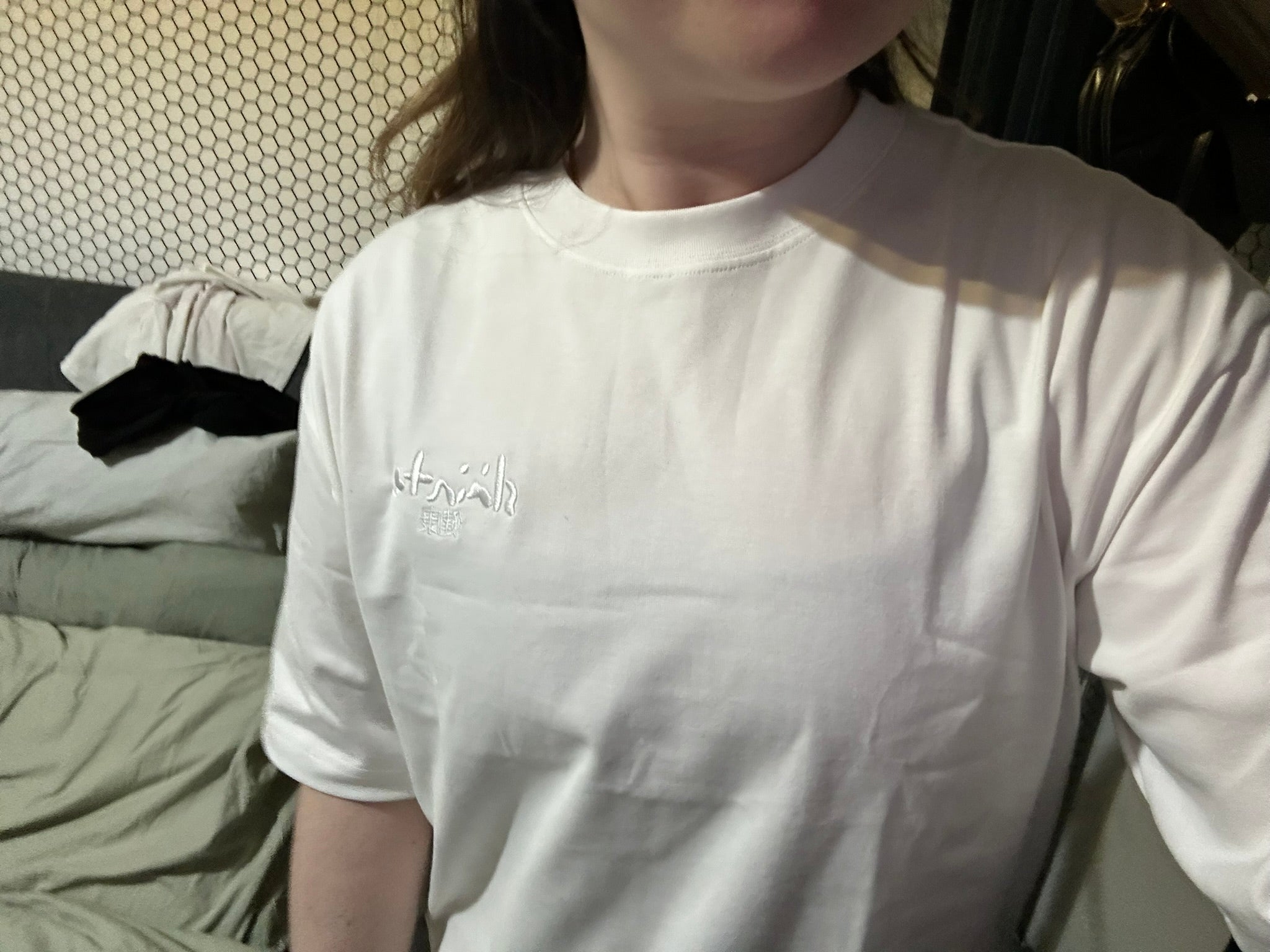 PRE-ORDER - White - Iconic Subtle Embroidered 280gsm T-shirt